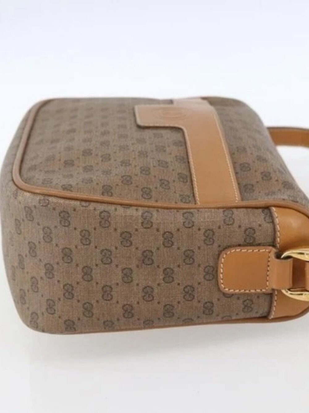GUCCI Micro GG Supreme Shoulder Bag PVC Beige Gold 001 14 0412 Auth ki6283 - Picture 4 of 16
